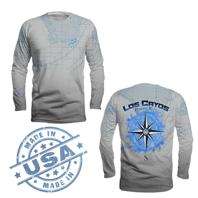 Compass Map / Quick Dry UPF 50+ Mens Long Sleeve