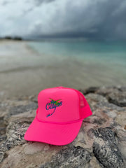 🔥 Neon Pink Los Cayos Trucker Hat – Island Vibes, Turned All the Way Up 🌴