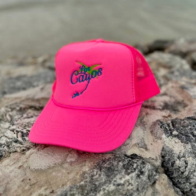 🔥 Neon Pink Los Cayos Trucker Hat – Island Vibes, Turned All the Way Up 🌴