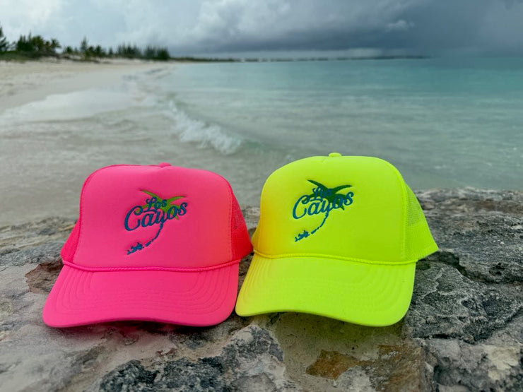 🔥 Neon Yellow Los Cayos Trucker Hat – Island Vibes, Turned All the Way Up 🌴
