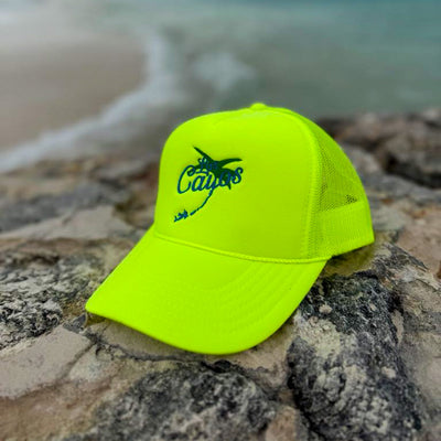 🔥 Neon Yellow Los Cayos Trucker Hat – Island Vibes, Turned All the Way Up 🌴