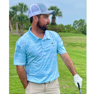 Performance Polo / Sky Swirl - UPF 50+ Mens Short Sleeve