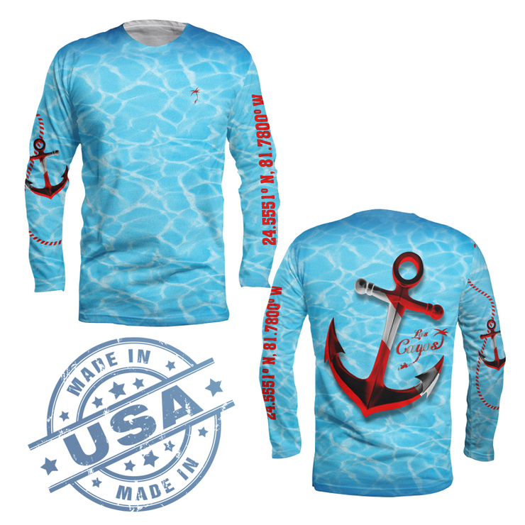 Ocean Anchor  / Quick Dry UPF 50+ Mens Long Sleeve