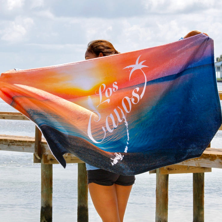 Beach Towel - Extra Large / Los Cayos Logo Sunset - Wholesale