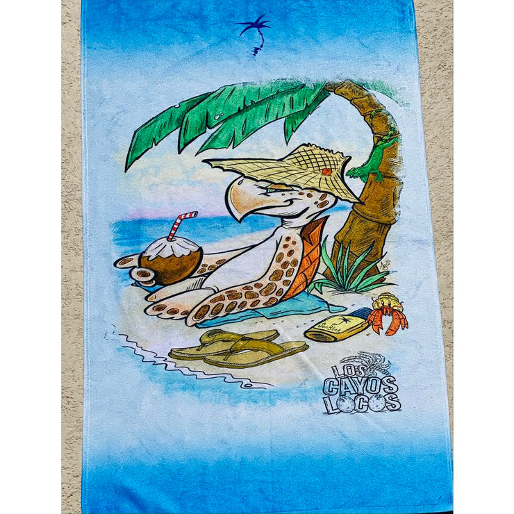 Beach Towel - Extra Large / Los Cayos Locos Tiki Turtle - Wholesale