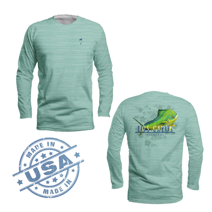Mad Mahi / Heather Seafoam- Quick Dry UPF 50+ Mens Long Sleeve