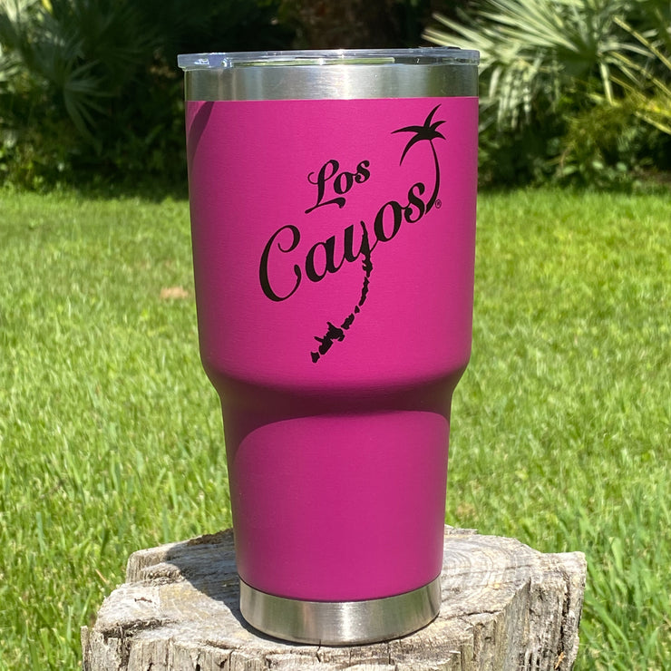 Stainless Steel Los Cayos Tumbler- Magenta