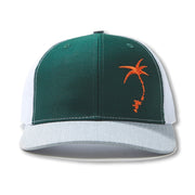 Embroidered Offset Palmap Trucker Hat - Green / Orange