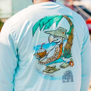 Tiki Turtle / Mint - Quick Dry UPF 50+ Mens Long Sleeve - Wholesale