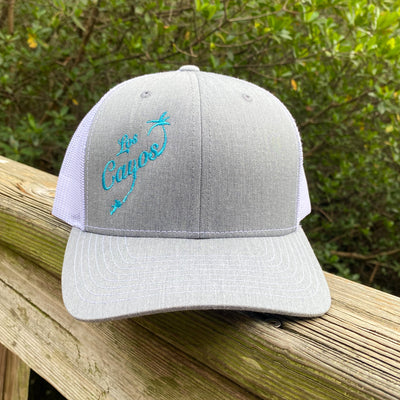 Embroidered Offset Logo Trucker Hat - Heather / White