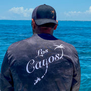 Ocean View Camo Black / Back Logo  - Quick Dry UPF 50+ Mens Long Sleeve