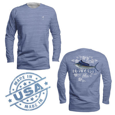 Sailfish / Heather Blue - Quick Dry UPF 50+ Mens Long Sleeve